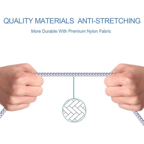 3PACK 6FT Nylon Braided USB Charging Cable High Speed Lightning Cable - Picture 3 of 7